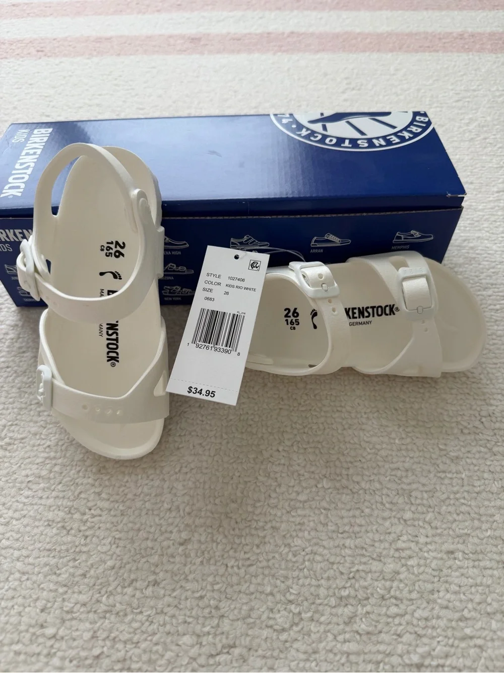 NWT Birkenstock White Sandals with Adjustable Buckles Toddler Size 8